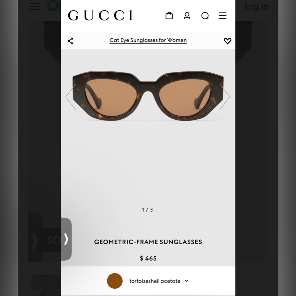 Gucci Havana Brown Geometric Sunglasses